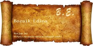 Bozsik Edina névjegykártya